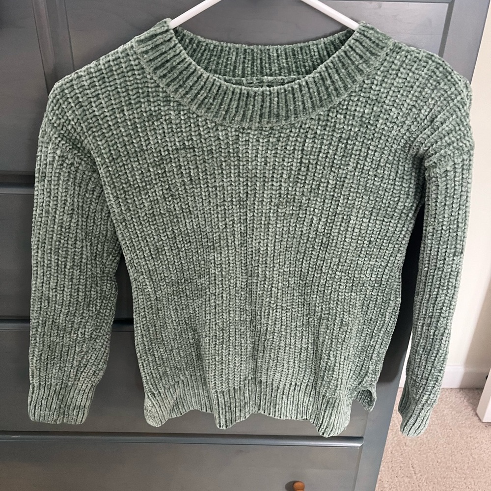 Kids Pink Republic Ribbed Knit Sweater in Sage